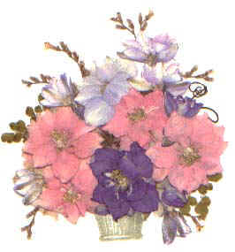 A basket of pressed flowers